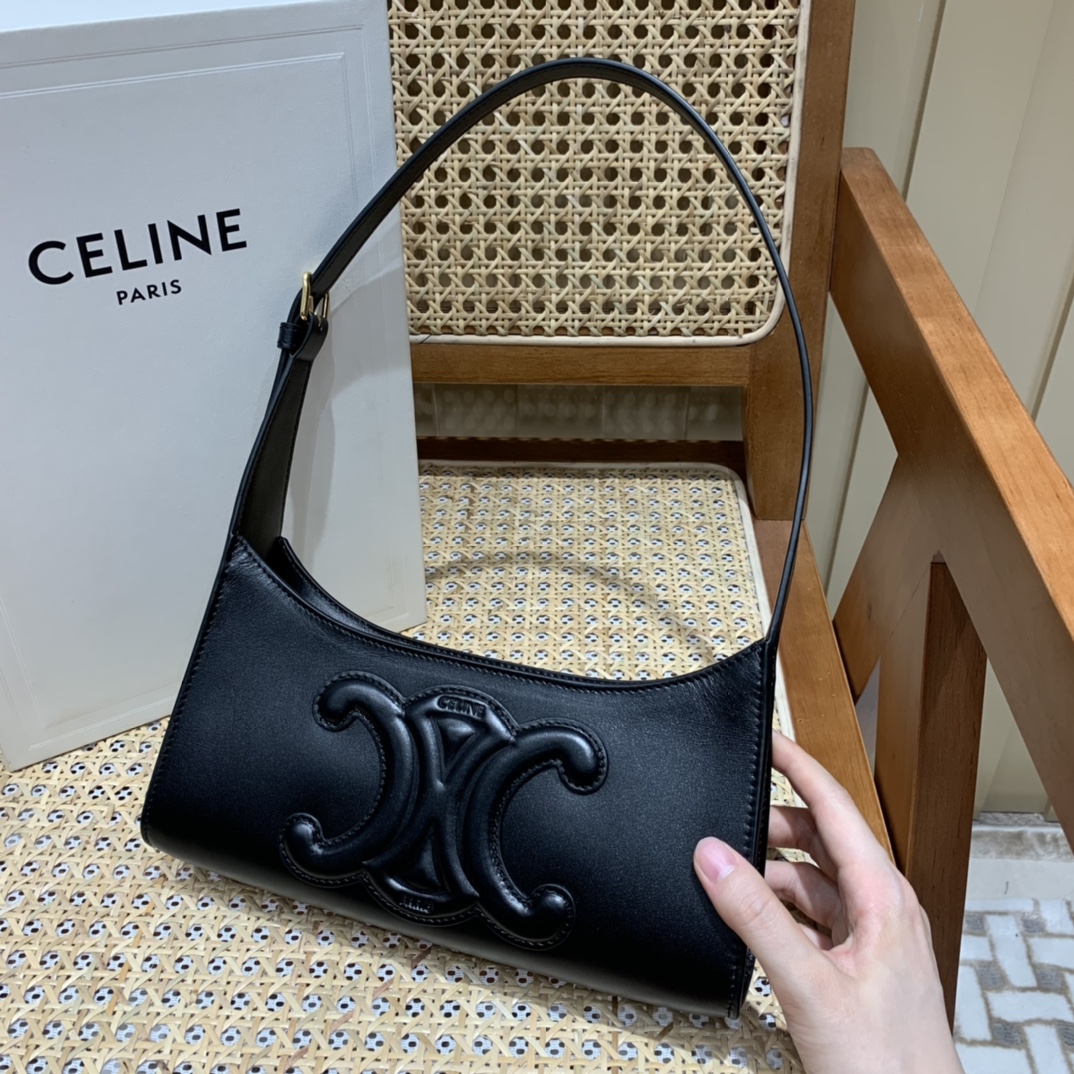 CELINE CUIR TRIOMPHE 24CM BAG 腋下包 198153黑色