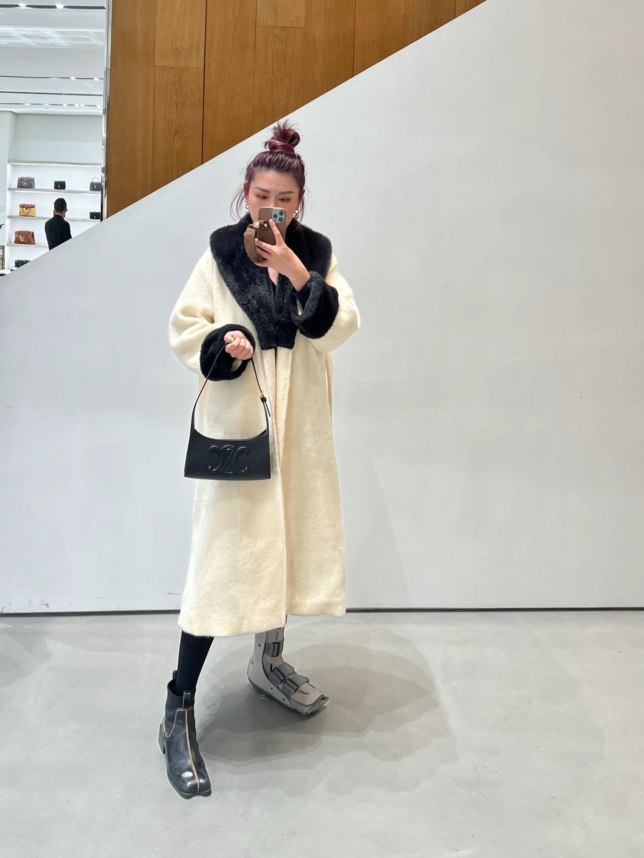 CELINE CUIR TRIOMPHE 24CM BAG 腋下包 198153黑色