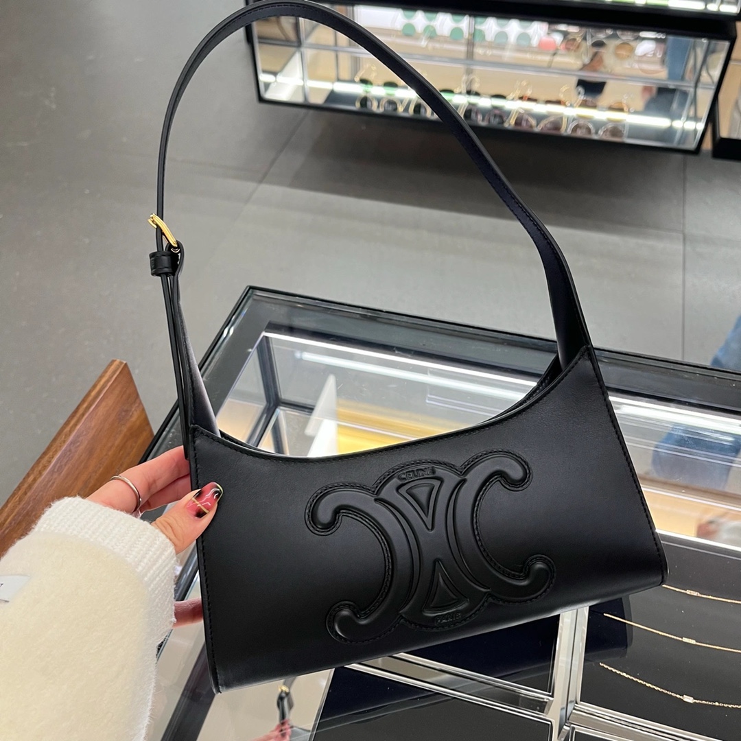 CELINE CUIR TRIOMPHE 24CM BAG 腋下包 198153黑色