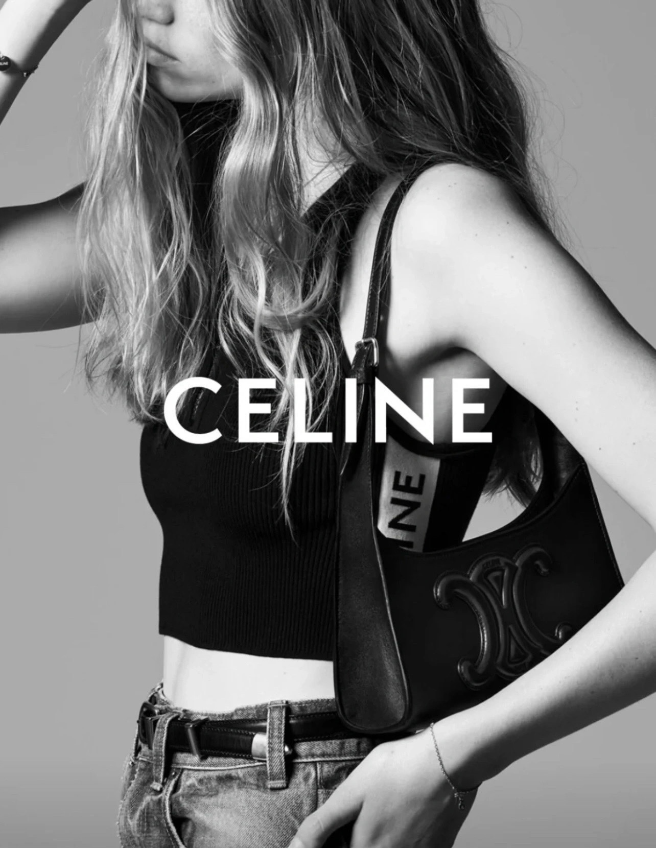 CELINE CUIR TRIOMPHE 24CM BAG 腋下包 198153黑色