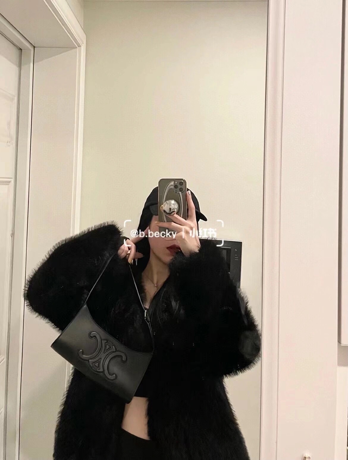 CELINE CUIR TRIOMPHE 24CM BAG 腋下包 198153黑色