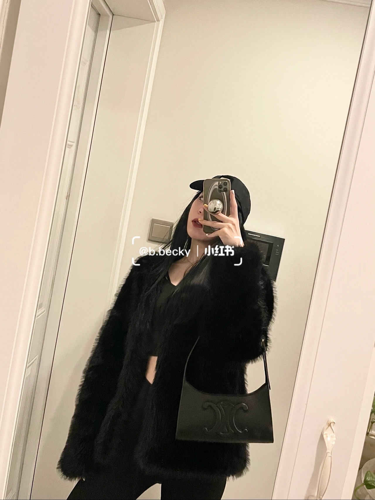 CELINE CUIR TRIOMPHE 24CM BAG 腋下包 198153黑色