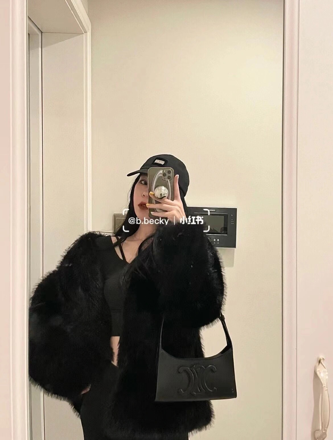 CELINE CUIR TRIOMPHE 24CM BAG 腋下包 198153黑色