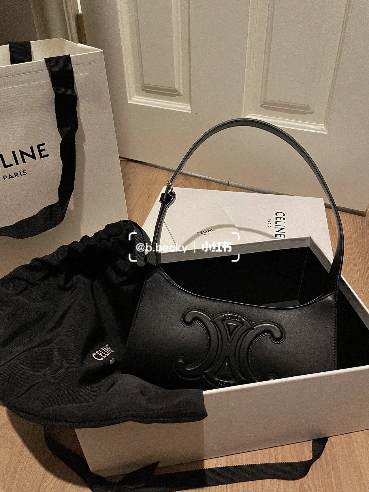 CELINE CUIR TRIOMPHE 24CM BAG 腋下包 198153黑色