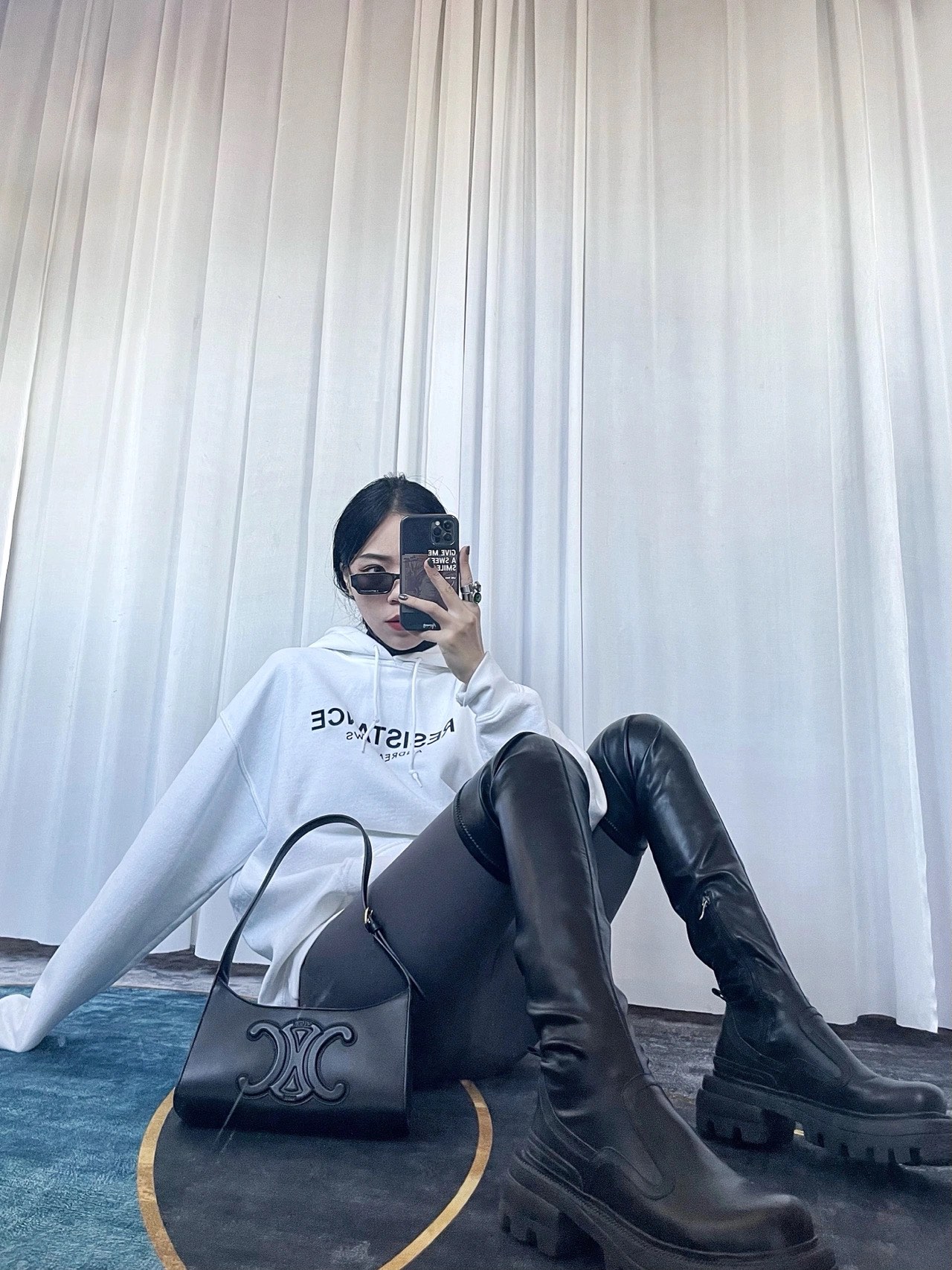 CELINE CUIR TRIOMPHE 24CM BAG 腋下包 198153黑色