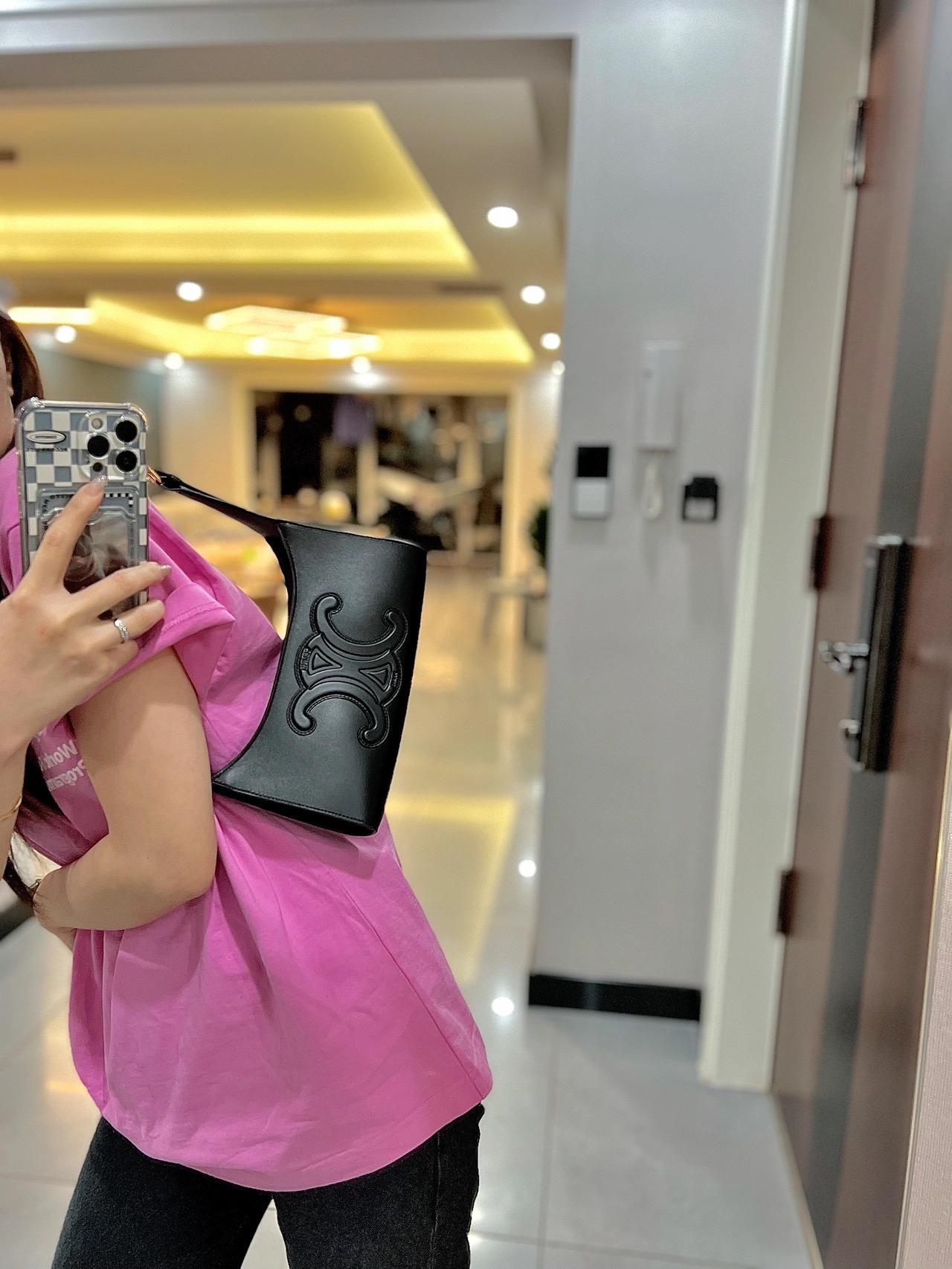 CELINE CUIR TRIOMPHE 24CM BAG 腋下包 198153黑色