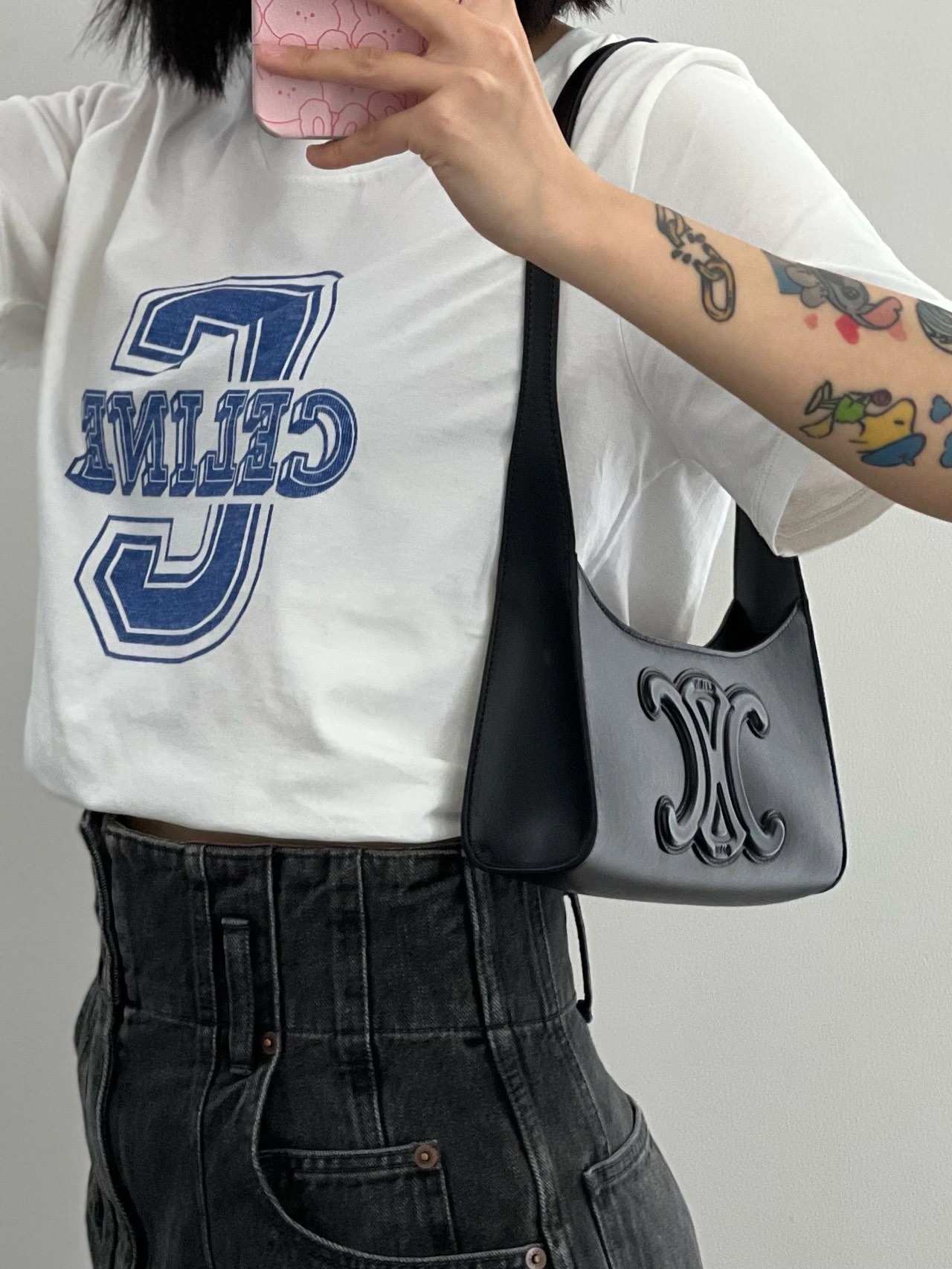 CELINE CUIR TRIOMPHE 24CM BAG 腋下包 198153黑色