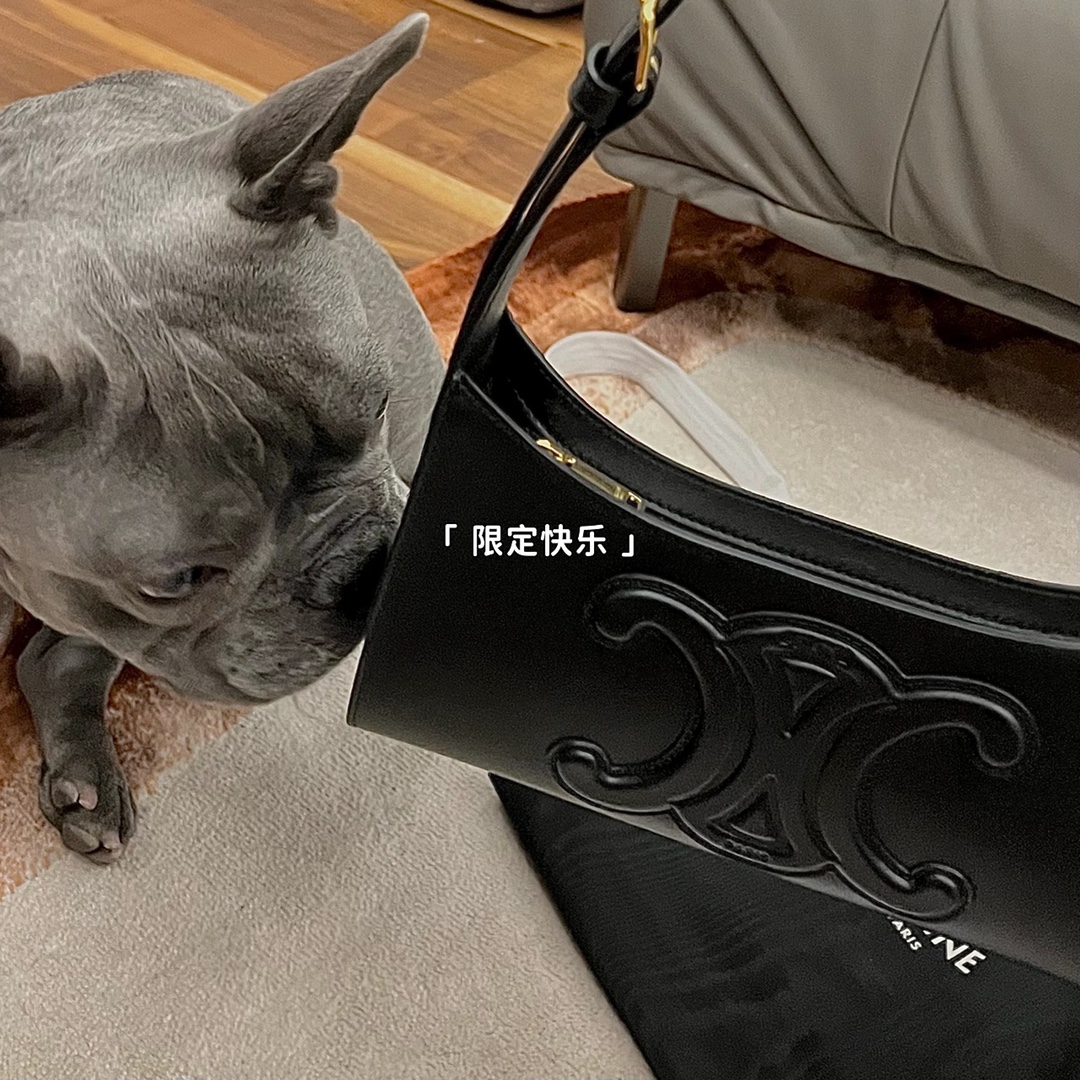 CELINE CUIR TRIOMPHE 24CM BAG 腋下包 198153黑色