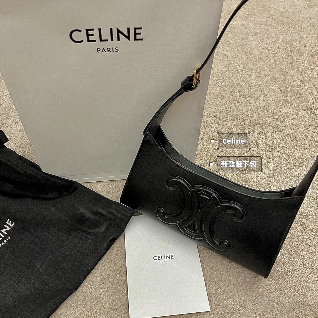 CELINE CUIR TRIOMPHE 24CM BAG 腋下包 198153黑色