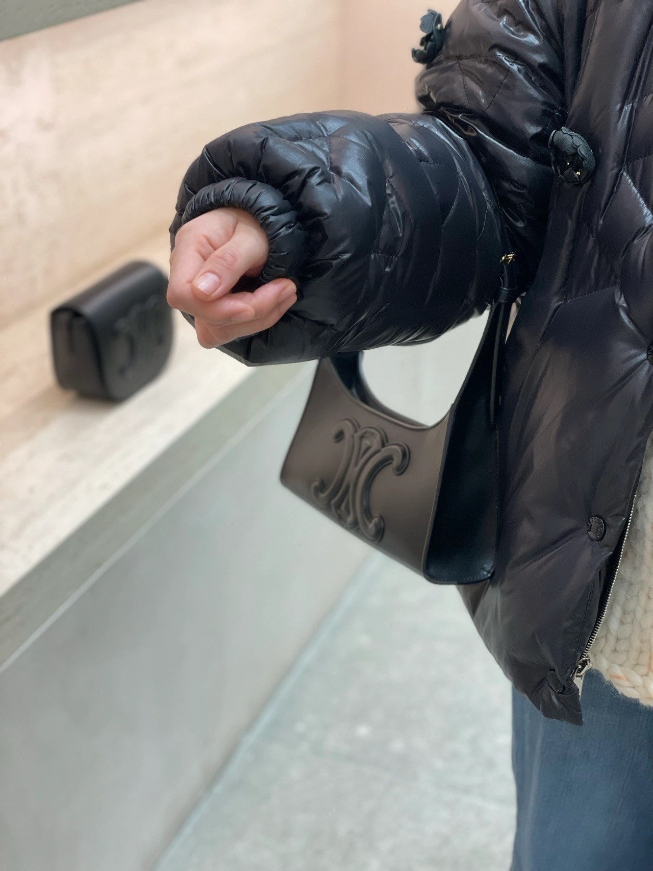 CELINE CUIR TRIOMPHE 24CM BAG 腋下包 198153黑色