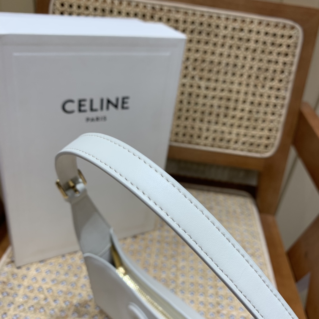 CELINE CUIR TRIOMPHE 24CM BAG 腋下包 198153白色
