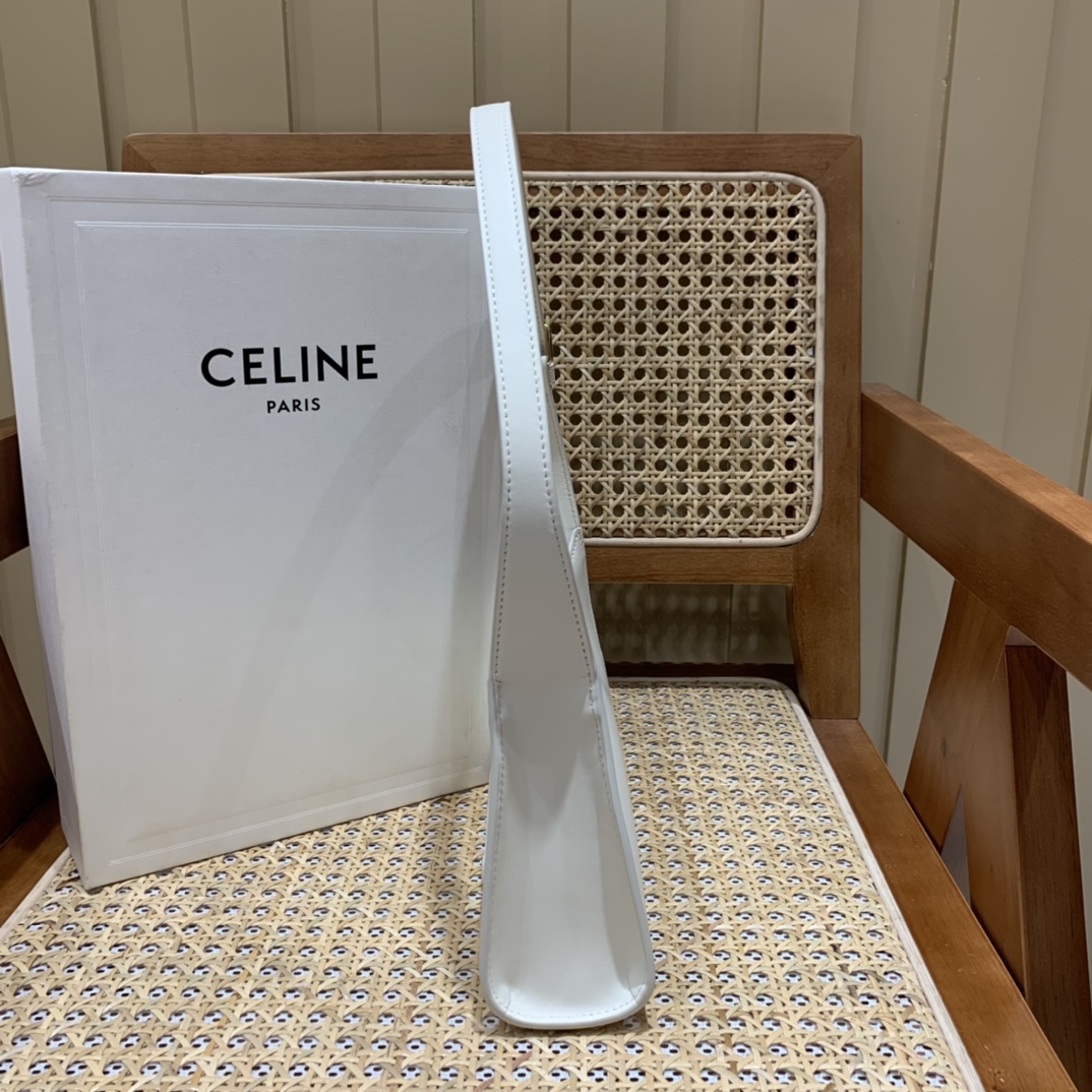 CELINE CUIR TRIOMPHE 24CM BAG 腋下包 198153白色
