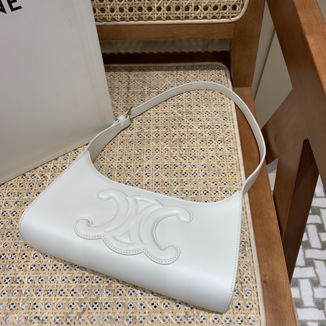 CELINE CUIR TRIOMPHE 24CM BAG 腋下包 198153白色