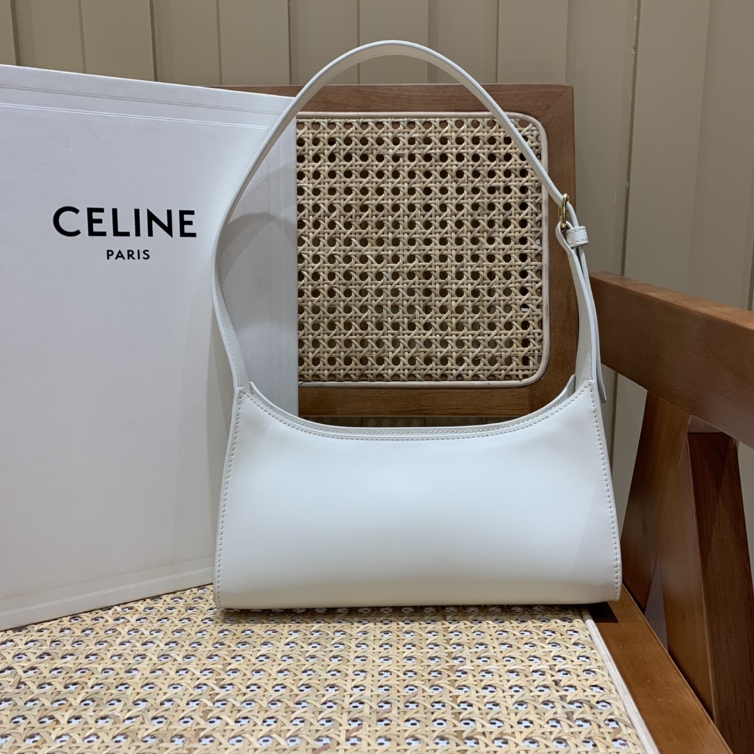 CELINE CUIR TRIOMPHE 24CM BAG 腋下包 198153白色