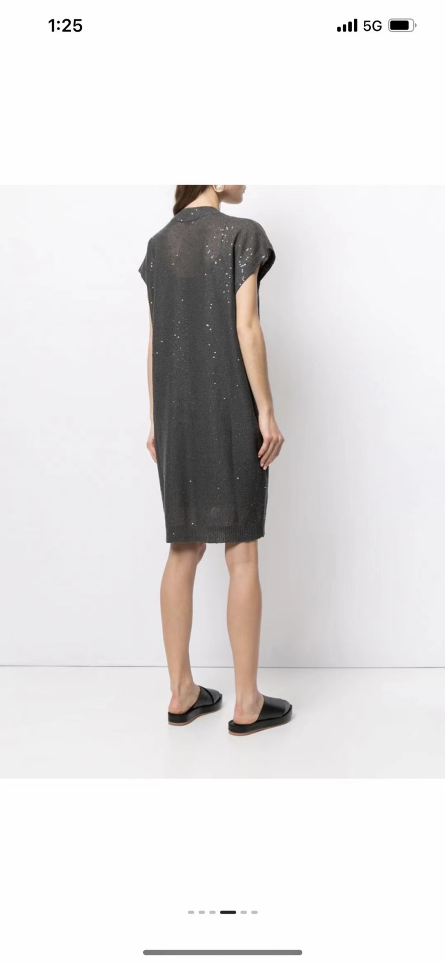 ZILIMARK Linen Silk Sequin Dress with Slip - Short Sleeve, V-Neck 4 i1648368447 3934 3