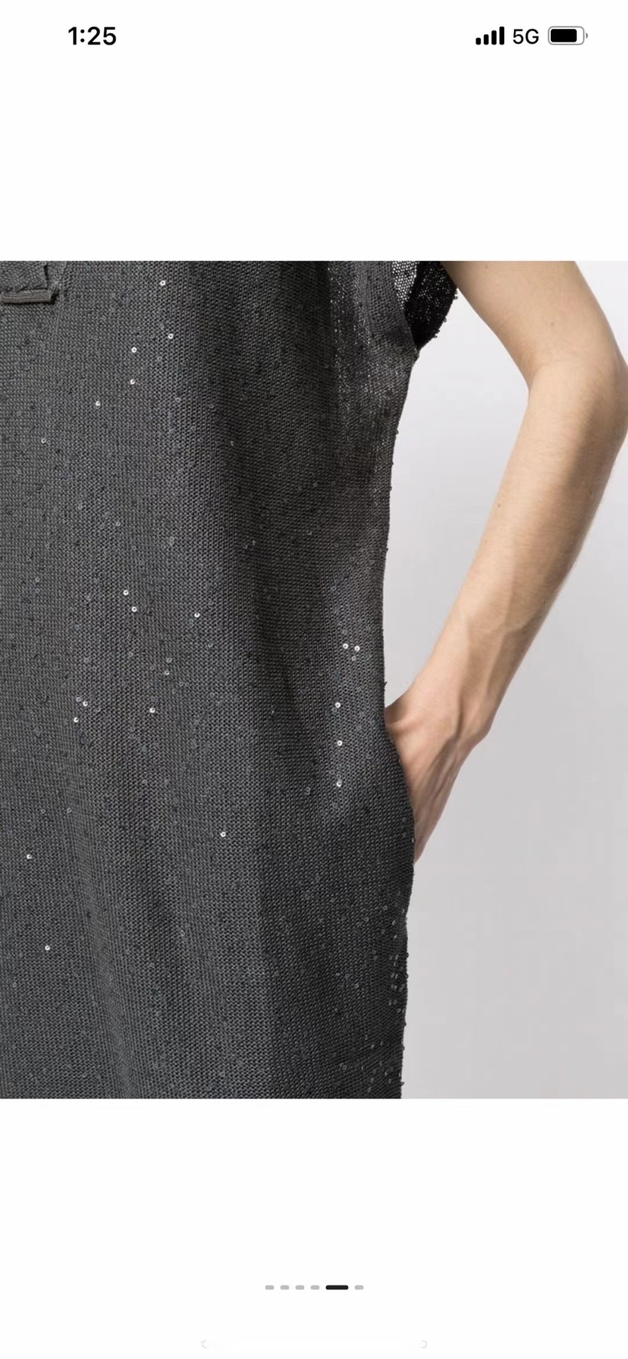 ZILIMARK Linen Silk Sequin Dress with Slip - Short Sleeve, V-Neck 5 i1648368447 983 4
