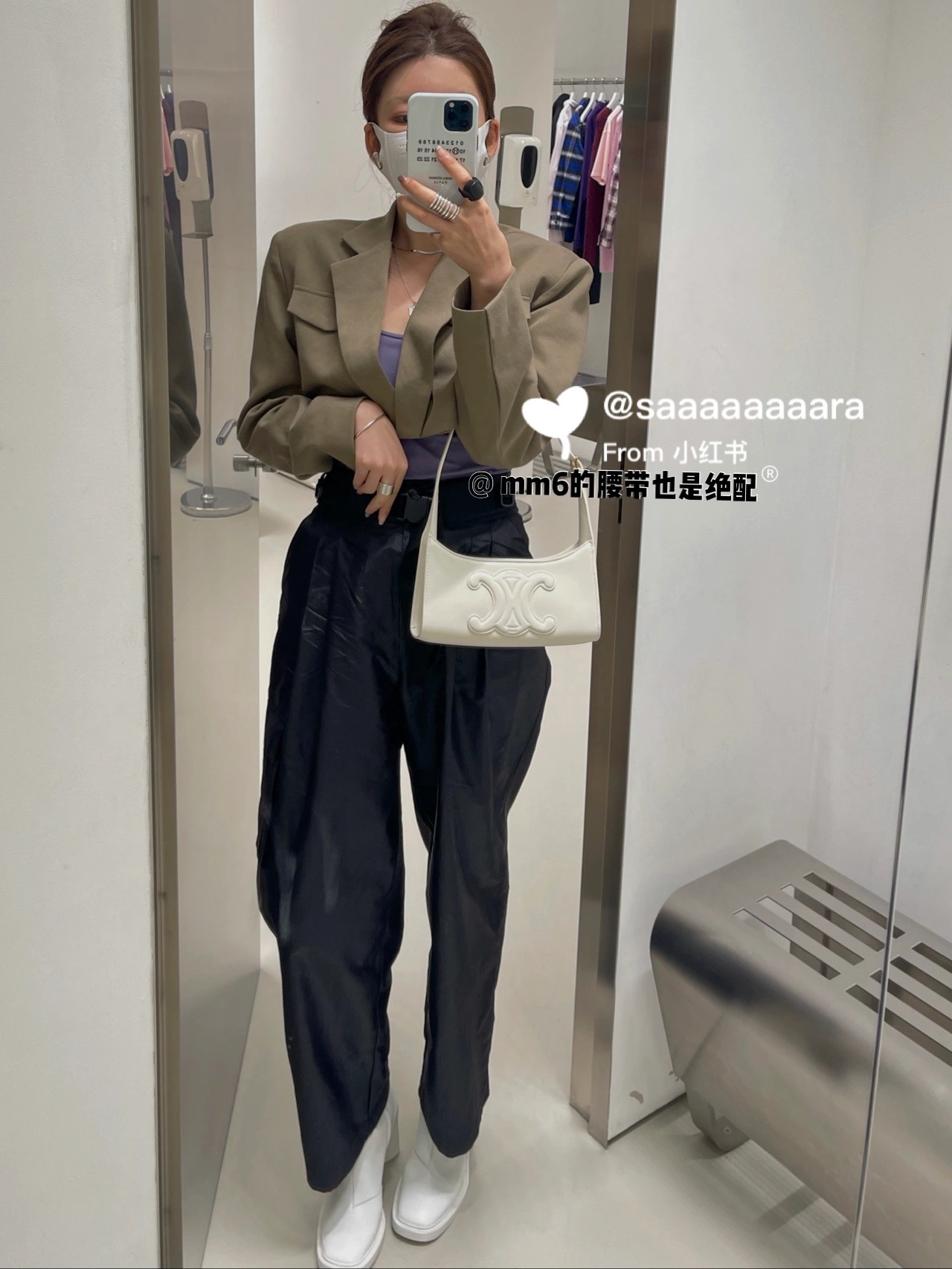 CELINE CUIR TRIOMPHE 24CM BAG 腋下包 198153白色