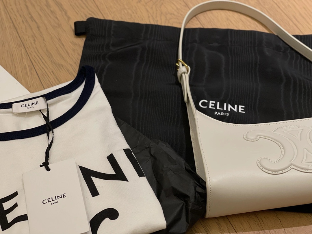 CELINE CUIR TRIOMPHE 24CM BAG 腋下包 198153白色