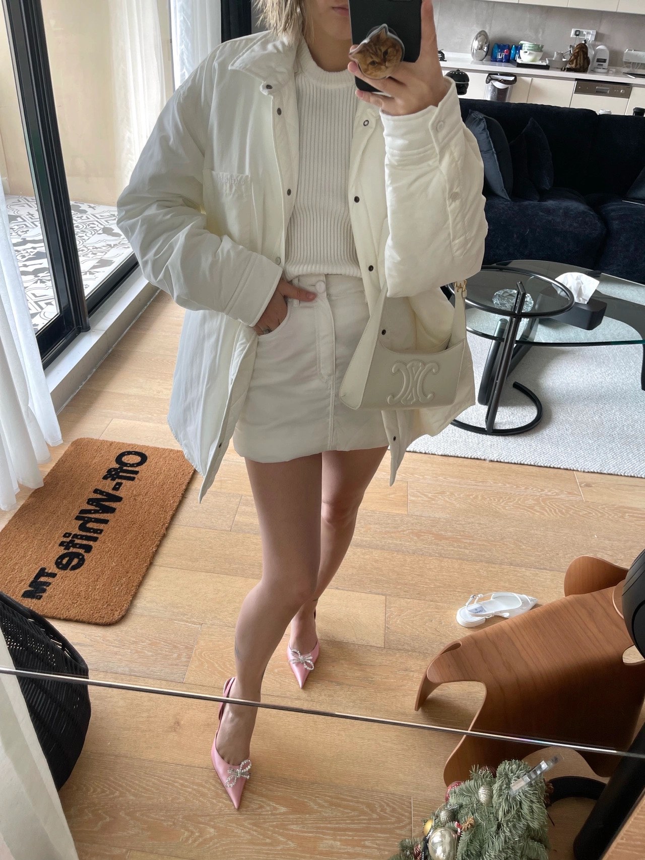 CELINE CUIR TRIOMPHE 24CM BAG 腋下包 198153白色