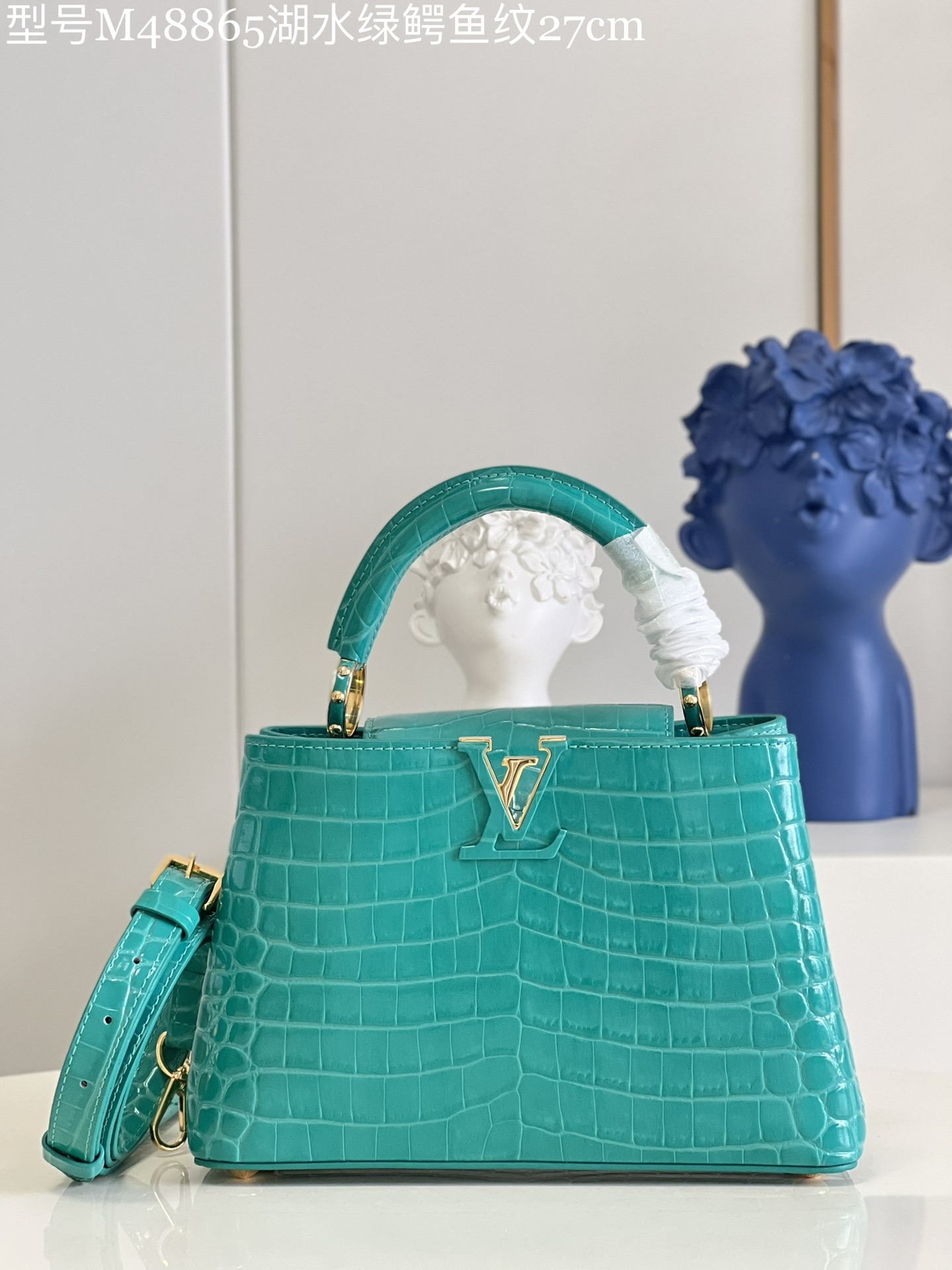 Louis Vuitton LV Capucines Bags Handbags Green Crocodile Leather Goat Skin Sheepskin M48865