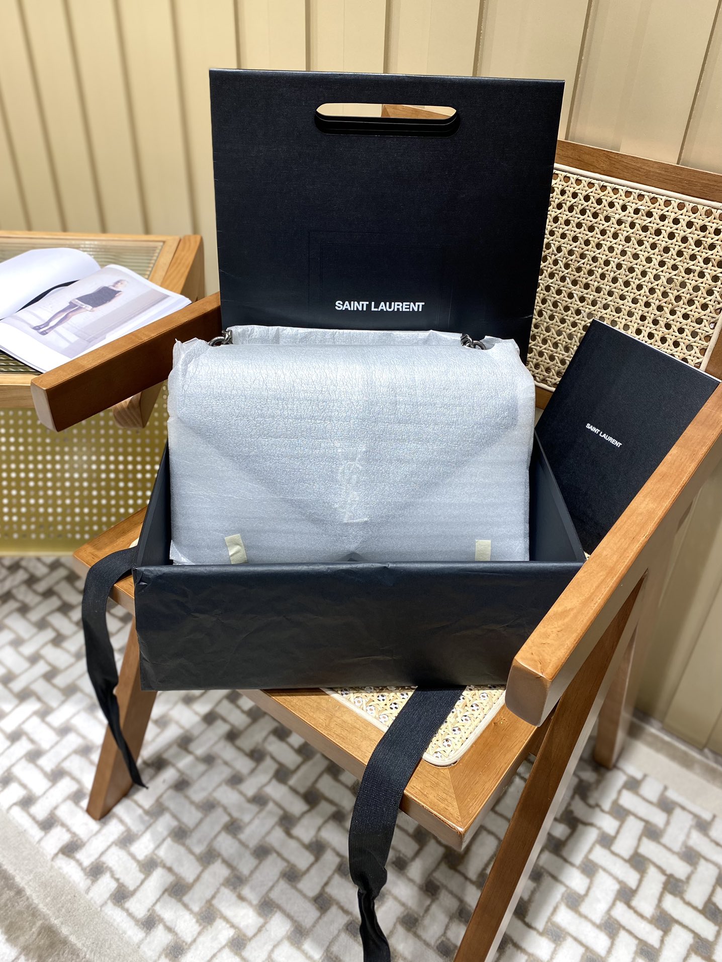 Saint laurent Ysl Monogram college_32cm黑色银扣392738