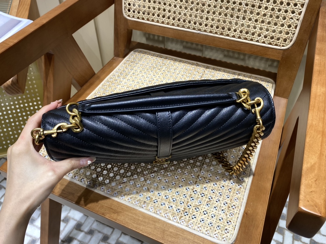 Saint laurent Ysl Monogram college_32cm黑色金扣392738