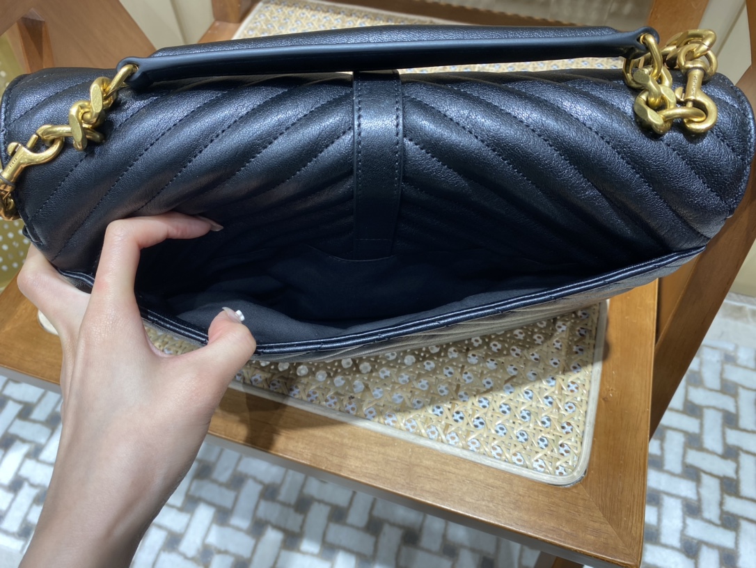 Saint laurent Ysl Monogram college_32cm黑色金扣392738
