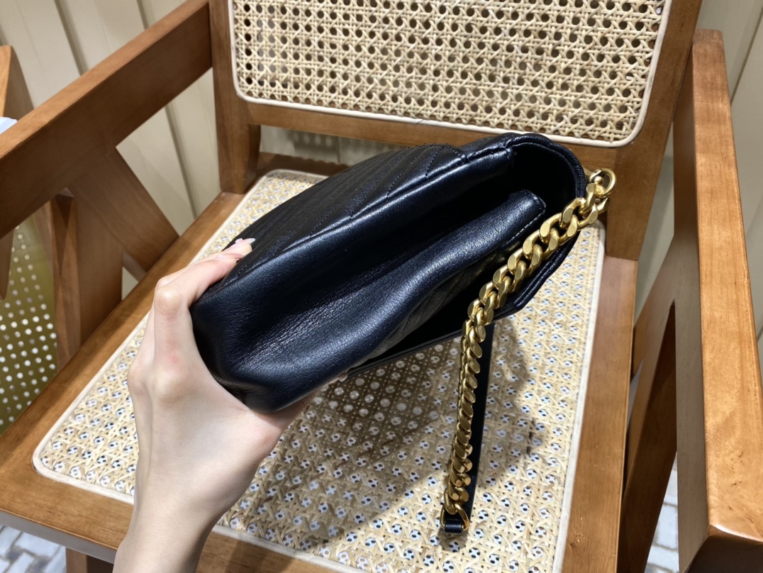 Saint laurent Ysl Monogram college_32cm黑色金扣392738