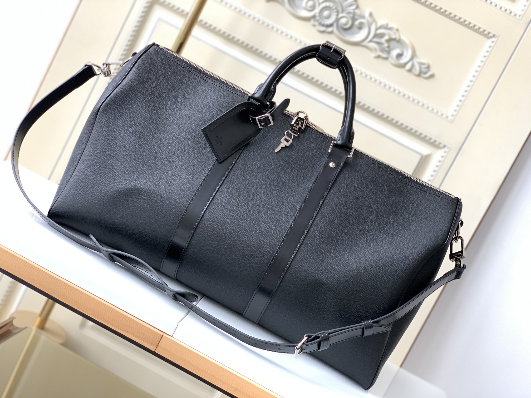 Louis Vuitton LV Keepall Luxury
 Travel Bags Gold Canvas Cowhide Fabric Fashion M33400