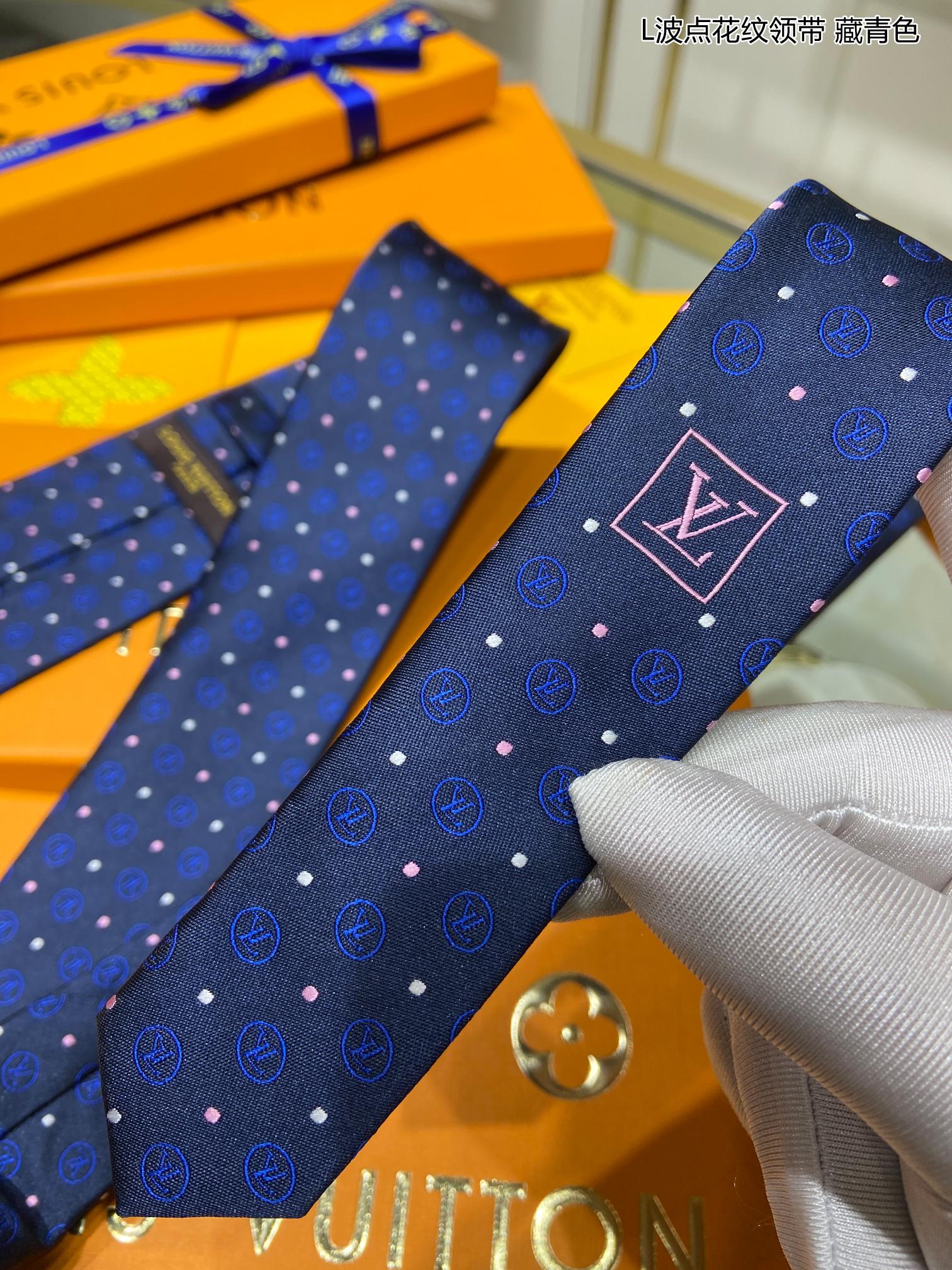 LV路易威登【L波点花纹领带】100%顶级提花真丝领带M78752
