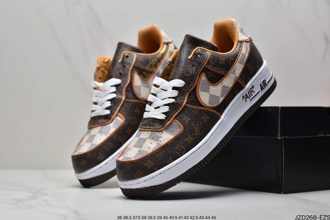 140 真标Louis Vuitton X Nike Air force 1耐克联名LV Nike Air Force 1’07 空军一号低帮休闲板鞋 NS1211-001