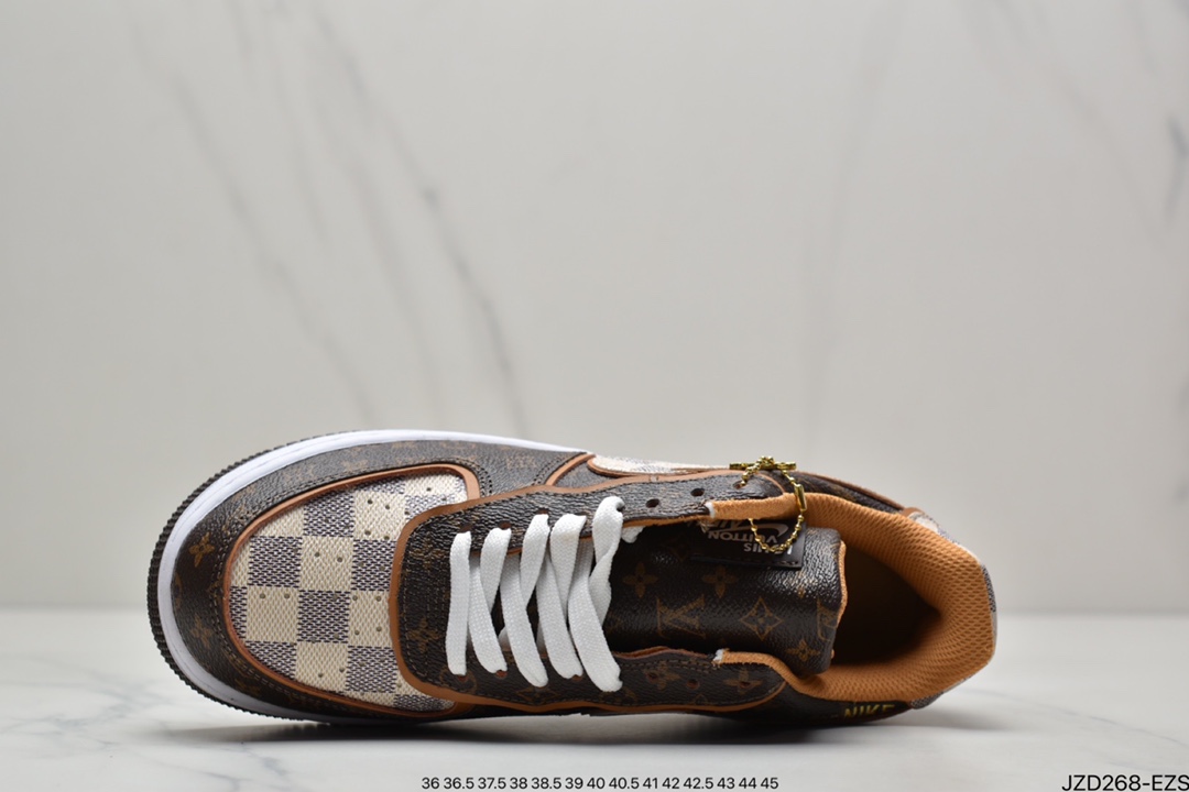 140 真标Louis Vuitton X Nike Air force 1耐克联名LV Nike Air Force 1’07 空军一号低帮休闲板鞋 NS1211-001