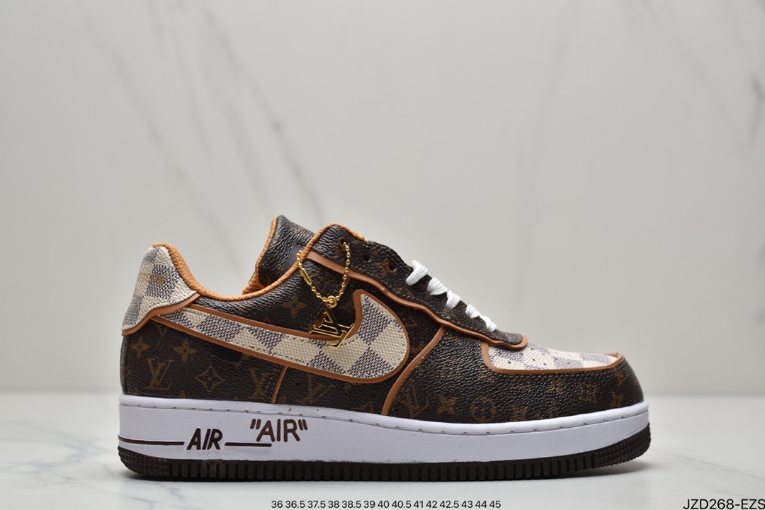 140 真标Louis Vuitton X Nike Air force 1耐克联名LV Nike Air Force 1’07 空军一号低帮休闲板鞋 NS1211-001