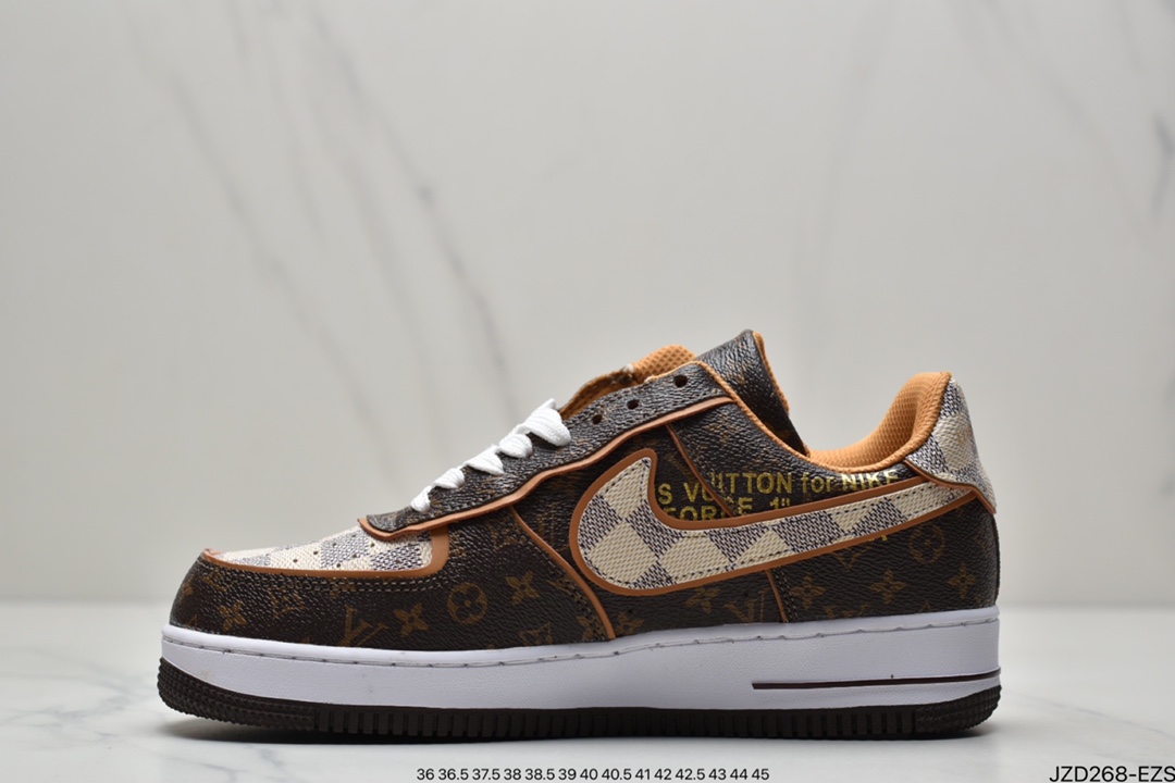 140 真标Louis Vuitton X Nike Air force 1耐克联名LV Nike Air Force 1’07 空军一号低帮休闲板鞋 NS1211-001