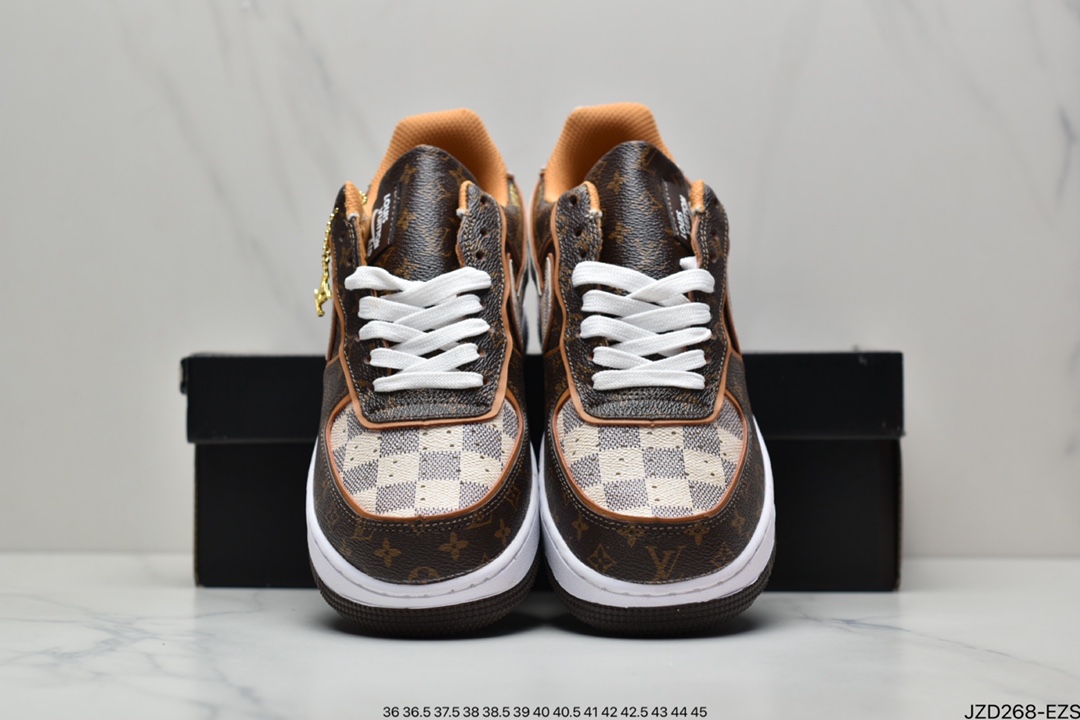 140 真标Louis Vuitton X Nike Air force 1耐克联名LV Nike Air Force 1’07 空军一号低帮休闲板鞋 NS1211-001