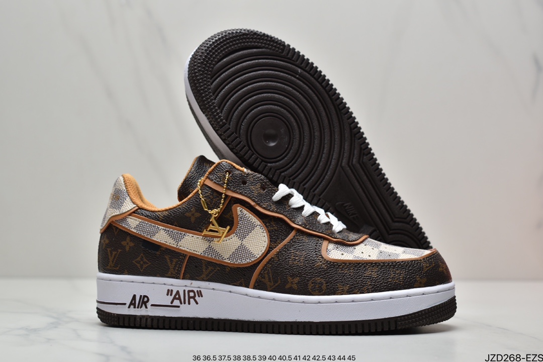 140 真标Louis Vuitton X Nike Air force 1耐克联名LV Nike Air Force 1’07 空军一号低帮休闲板鞋 NS1211-001