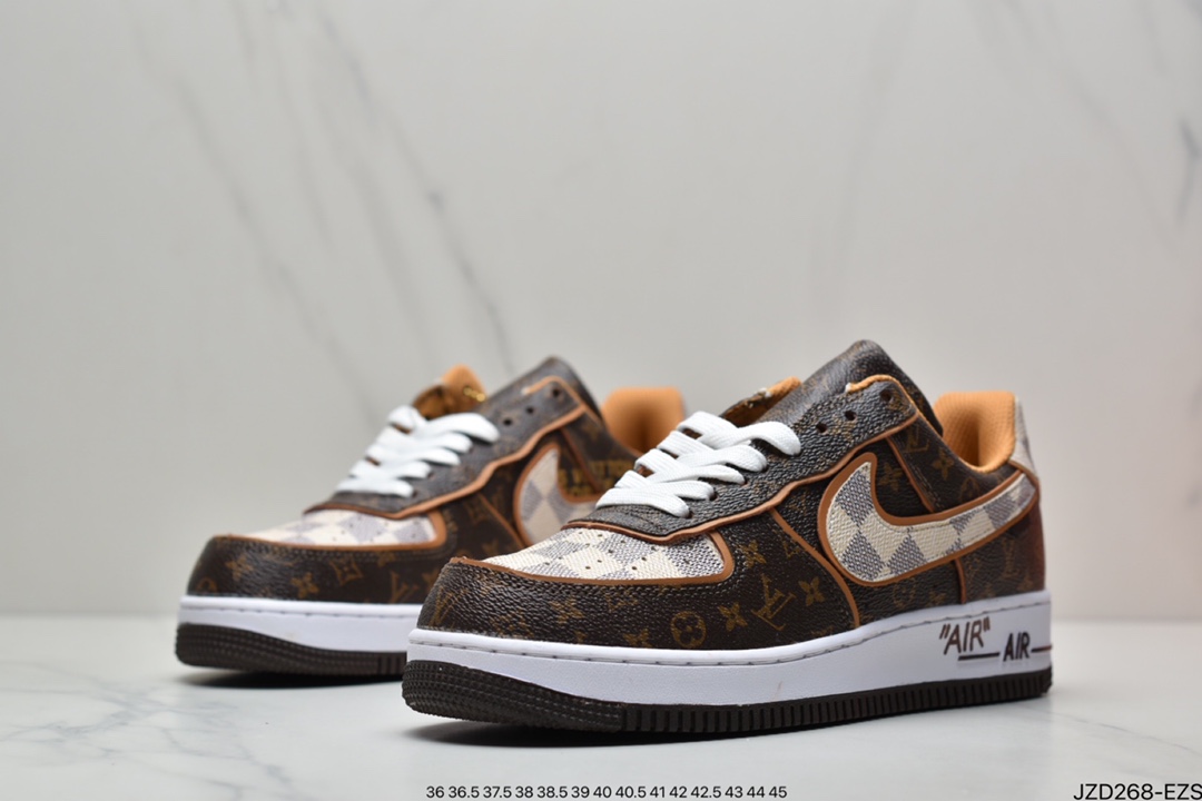 140 真标Louis Vuitton X Nike Air force 1耐克联名LV Nike Air Force 1’07 空军一号低帮休闲板鞋 NS1211-001