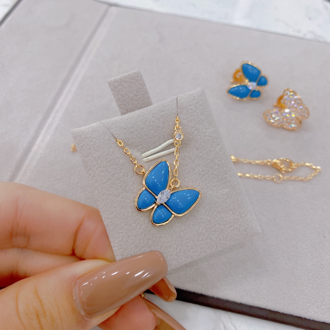 NO:360752,New VCA new blue turquoise necklace, Vac necklace, necklace19860909上新 VCA 新款蓝色绿松石 项链,Vac项链,necklace,Jewelry