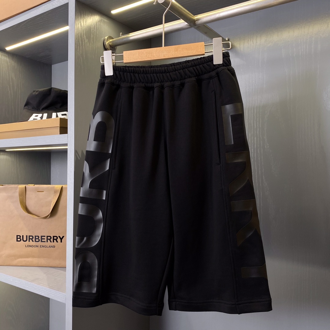 BBR Burberry 🅱️Nuevos pantalones cortos sueltos de algodón con estampado de graffiti [Se acerca la serie limitada del …