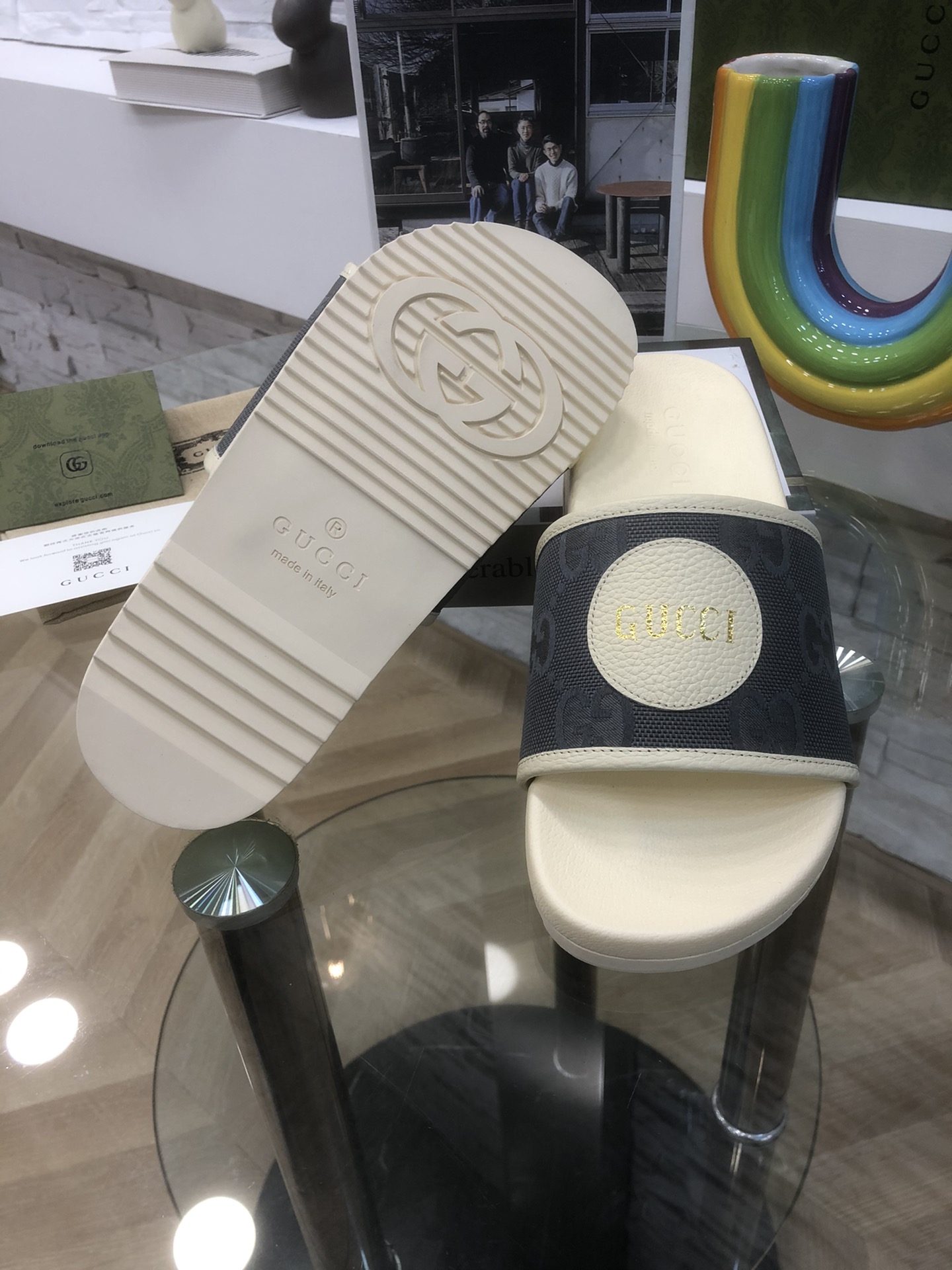P Gucci Gucci 22SS Pantuflas casuales con logo para hombre y mujer Pantuflas Gucci Off The Grid, est