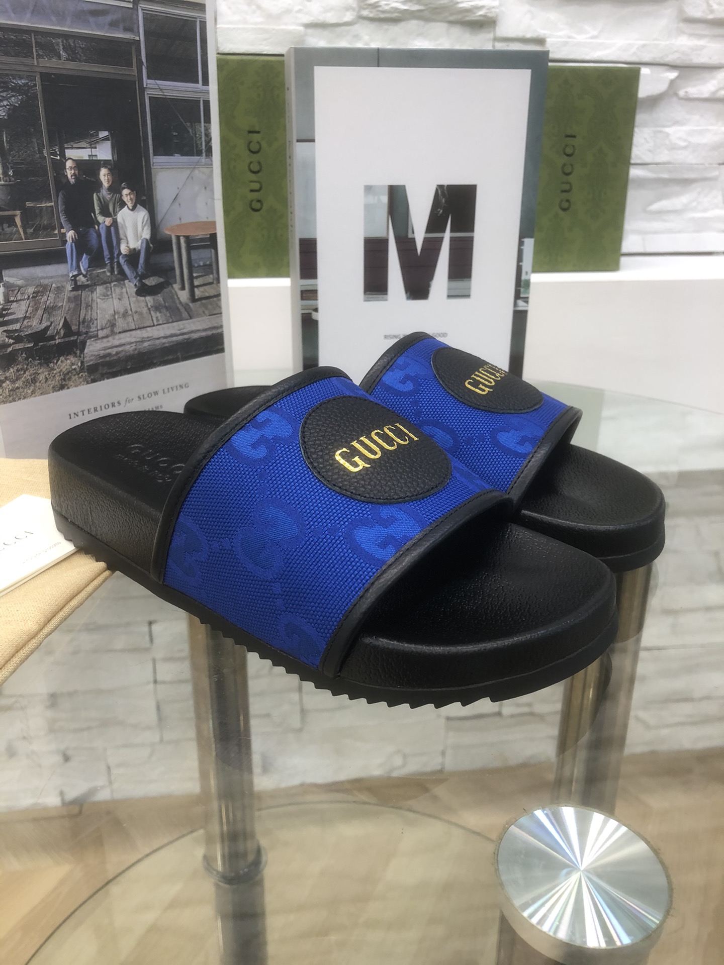 P Gucci Gucci 22SS Pantuflas casuales con logo para hombre y mujer Pantuflas Gucci Off The Grid, est