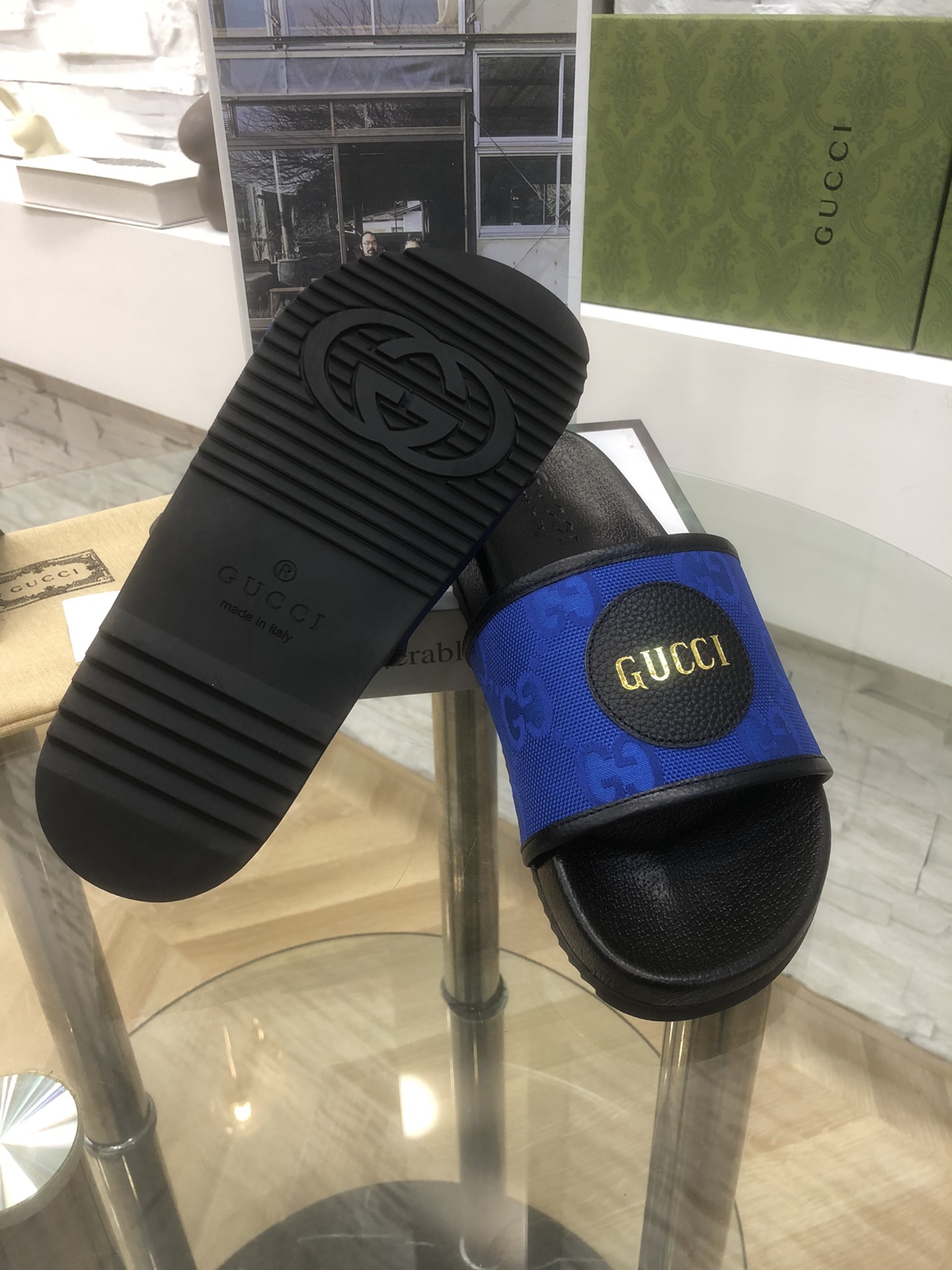 P Gucci Gucci 22SS Pantuflas casuales con logo para hombre y mujer Pantuflas Gucci Off The Grid, est