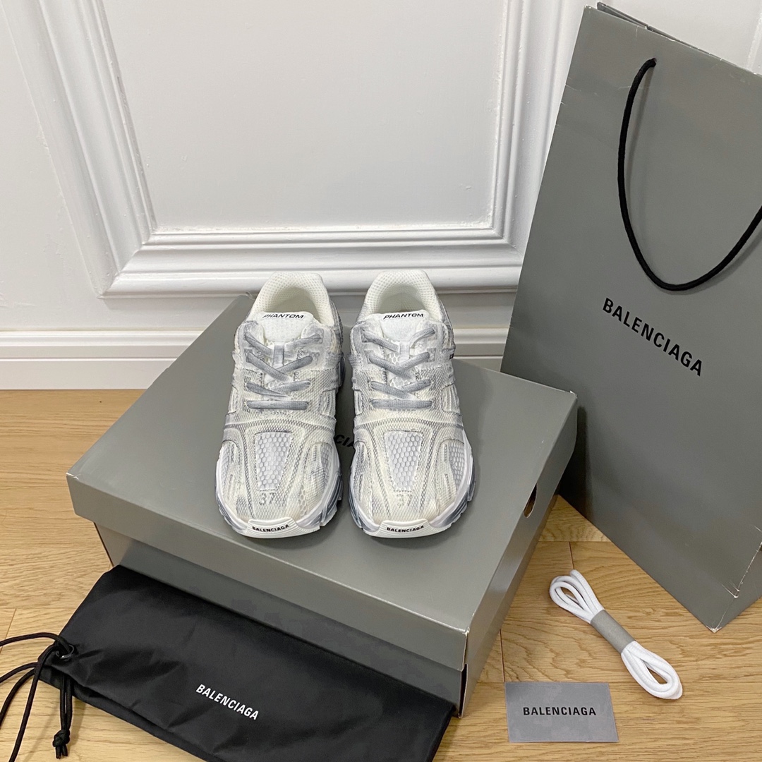 Blanco envejecido BALENCIAGA · Balenciaga 2022ss nuevo HANTOM ocho generaciones 8.0 zapatillas para correr lavadas de m…