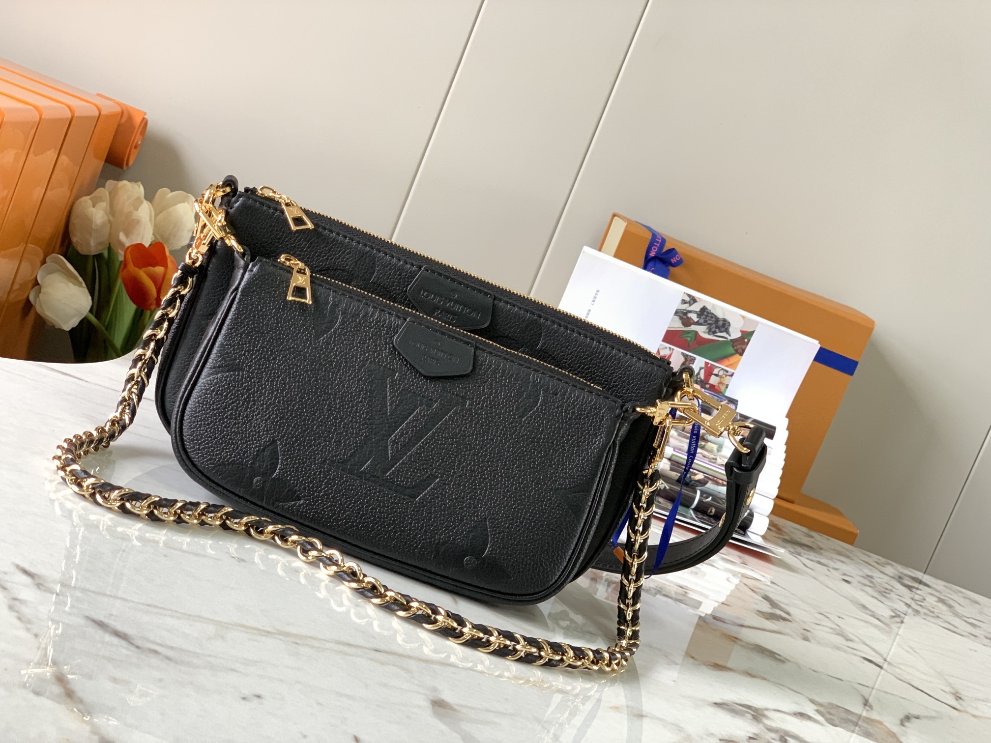 特级原厂皮全钢五金M80399黑色本款MultiPochetteAccessoires斜挎包采用Mono