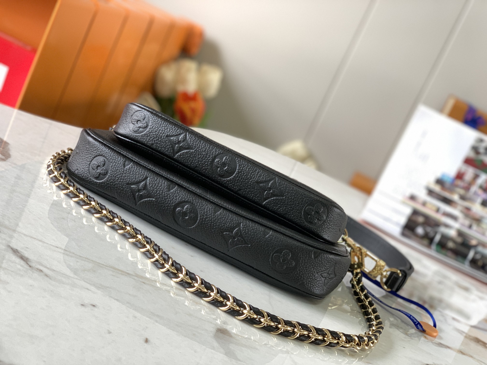 特级原厂皮全钢五金M80399黑色本款MultiPochetteAccessoires斜挎包采用Mono