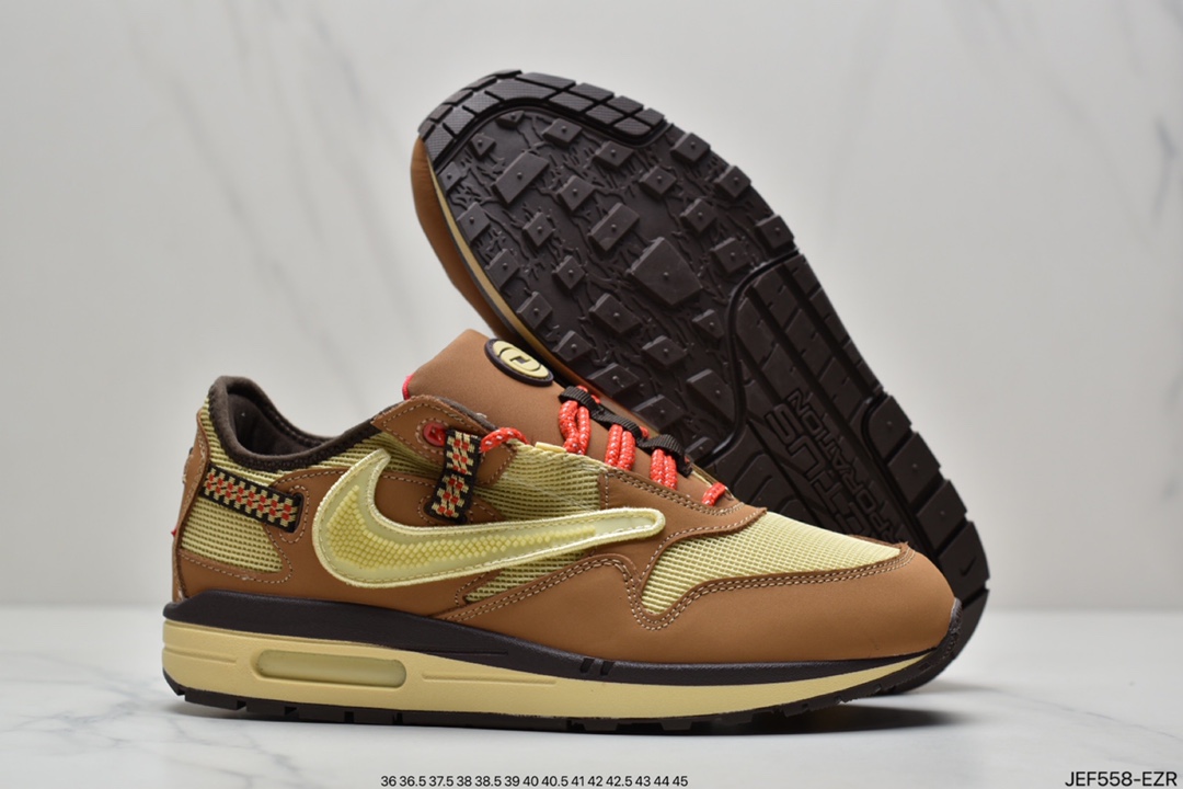 155 Travis Scott x Nike Air Max 1”Cactus Jack”改版款低帮复古百搭休闲运动慢跑鞋DO9392-200