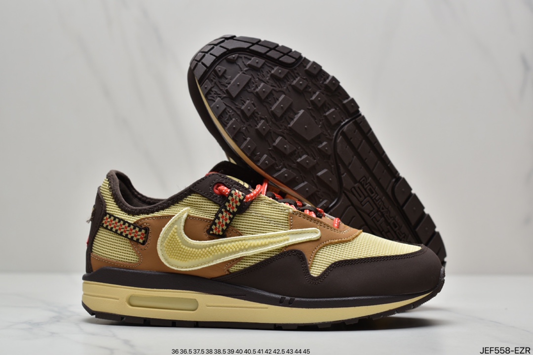155 Travis Scott x Nike Air Max 1”Cactus Jack”改版款低帮复古百搭休闲运动慢跑鞋DO9392-200