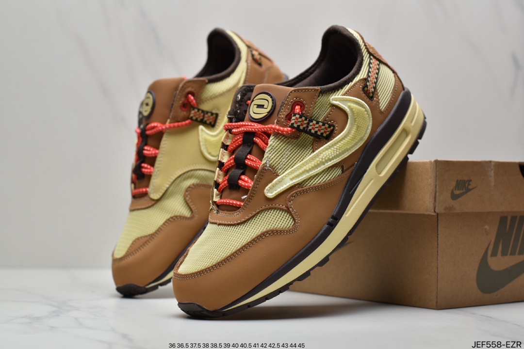 155 Travis Scott x Nike Air Max 1”Cactus Jack”改版款低帮复古百搭休闲运动慢跑鞋DO9392-200