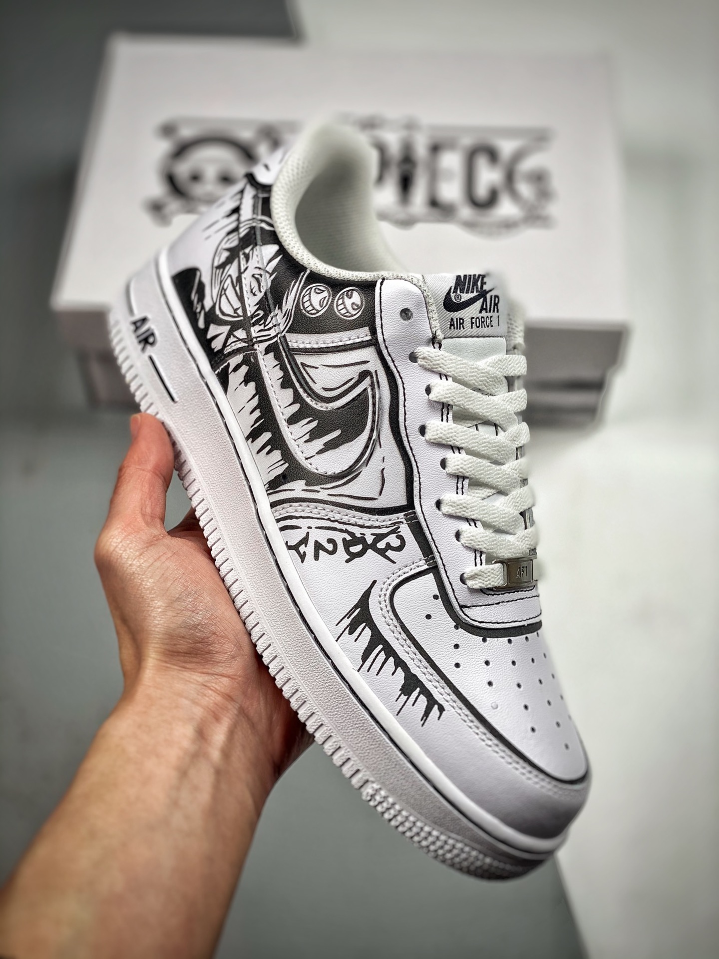 Push Hands 3 Nike Air Force 1 Low '07 Color One Piece Zapatillas de Skate de Caña Baja Air Force One Cuero Personalizad…
