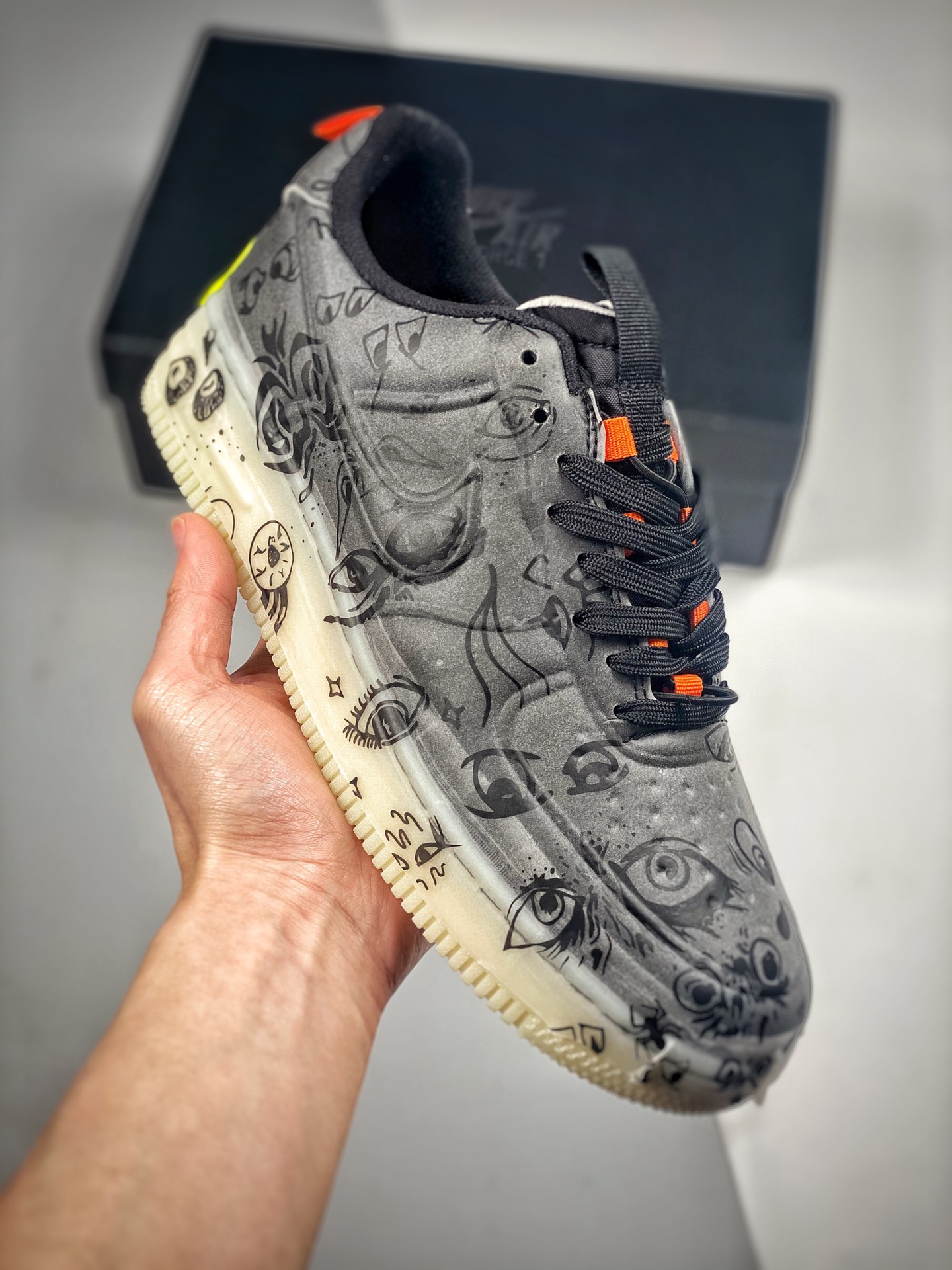 Push Hands 3 Air Force 1 Experimental 'Halloween' Negro Naranja Halloween Luminoso Sincronizado Oficial Horma Original …